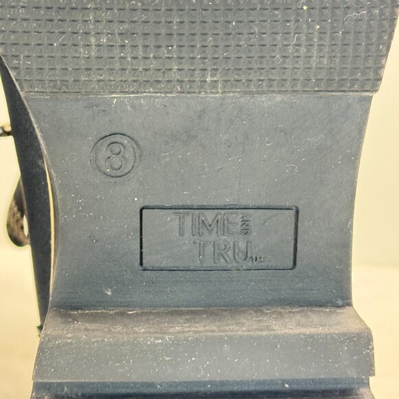 Time Tru Womens Size 8 Black Hiker Ankle Boots Sherpa Trim Lace Up Lug Sole - Picture 9 of 14